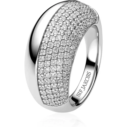 Sterling Silber Ring mit Weißen Zirkonia , Damen, Größe: 50 MM - Sif Jakobs Jewellery - Modalova