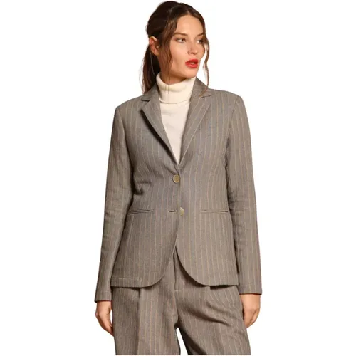 Striped Lurex Blazer , female, Sizes: S - Mason's - Modalova