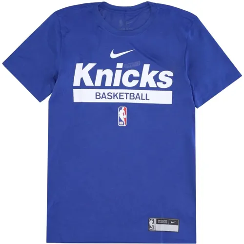 NBA Dri-Fit Übung Tee Blau , Herren, Größe: L - Nike - Modalova