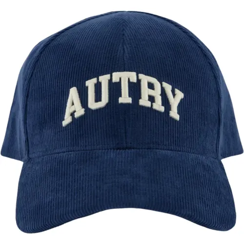 Caps, male, , Size: ONE SIZE Velvet Baseball Cap with Stitched Logo - Autry - Modalova