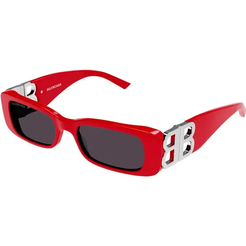 Red/Dark Grey Sunglasses , female, Sizes: 51 MM - Balenciaga - Modalova