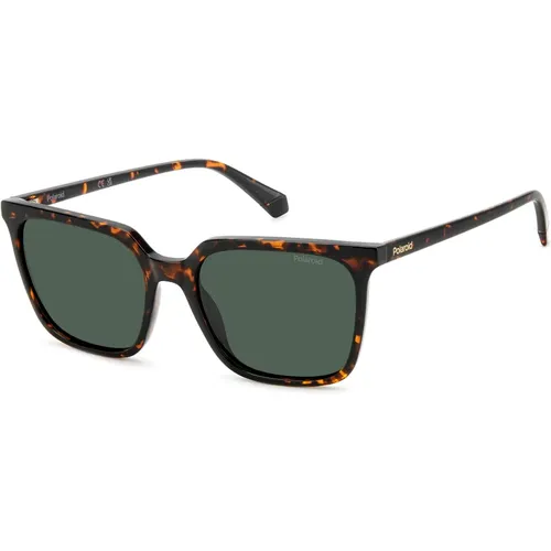 Stylish Sunglasses in Dark Havana/Green , female, Sizes: 55 MM - Polaroid - Modalova