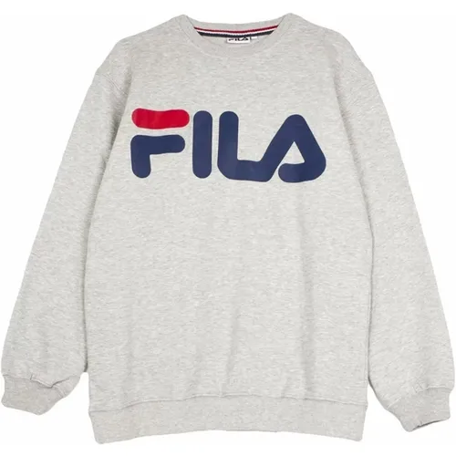 Sweatshirts, male, , Size: S Classic Logo Crewneck Sweatshirt Light Grey - Fila - Modalova