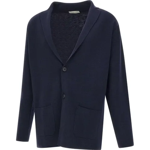 Cardigans, male, , Size: 3XL Midnight Wool Blazer Sweater - Filippo De Laurentiis - Modalova