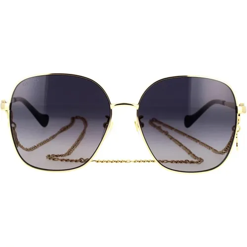 Retro Square Sunglasses with Chain , female, Sizes: 61 MM - Gucci - Modalova