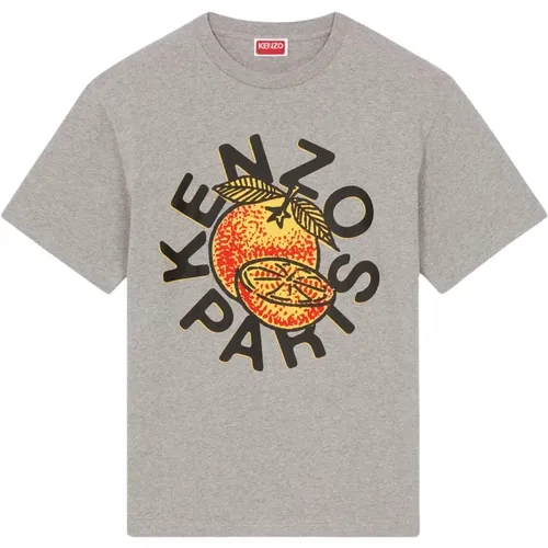 T-Shirts, male, , Size: L Classic Orange Graphic T-shirt - Kenzo - Modalova