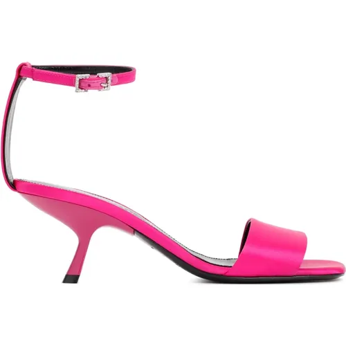 Magenta Satin Sandals Ankle Boots , female, Sizes: 3 UK - Sergio Rossi - Modalova