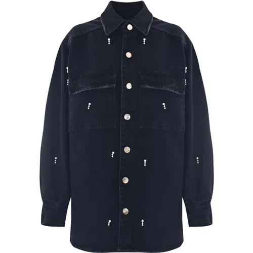 Denim Shirts, female, , Size: S Embroidered Denim Shirt - Kocca - Modalova