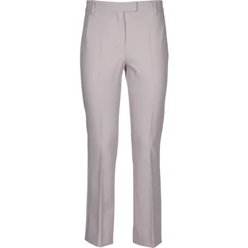 Straight Trousers, female, , Size: 2XS Cotton Blend Slim Fit Trousers - Max Mara - Modalova
