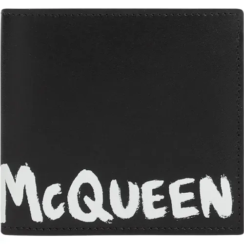 Wallets & Cardholders, male, , Size: ONE SIZE Leather Wallet with Logo - alexander mcqueen - Modalova