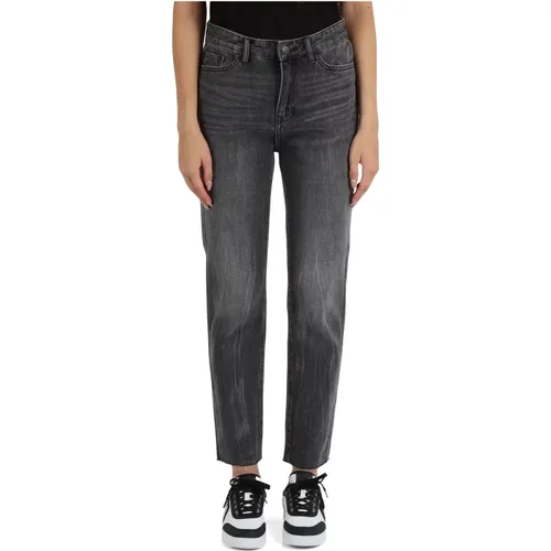 Boyfriend Cropped Jeans mit Fünf Taschen , Damen, Größe: W29 - Armani Exchange - Modalova