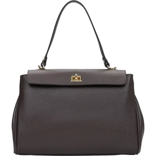 Shoulder Bags, female, , Size: ONE SIZE Women's Saddle Satchel Bag made of Premium Italian Leather Er00117033 - Estro - Modalova