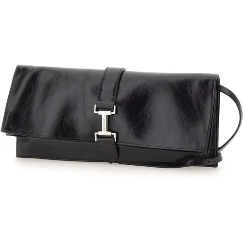 Calfskin Shoulder Bag with Automatic Closure , female, Sizes: ONE SIZE - Iceberg - Modalova