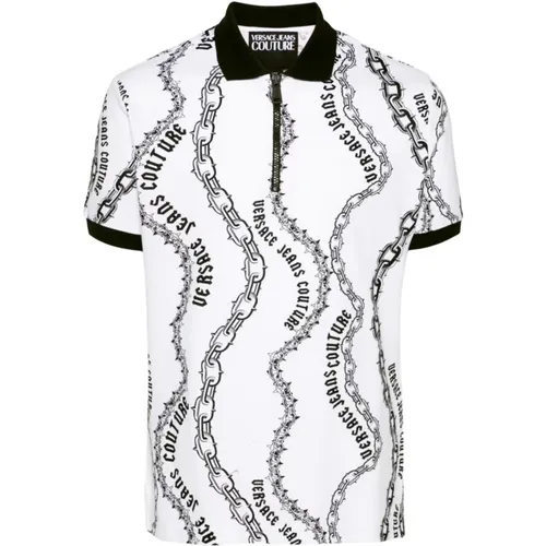 Weißes T-Shirt für Männer , Herren, Größe: 2XL - Versace Jeans Couture - Modalova