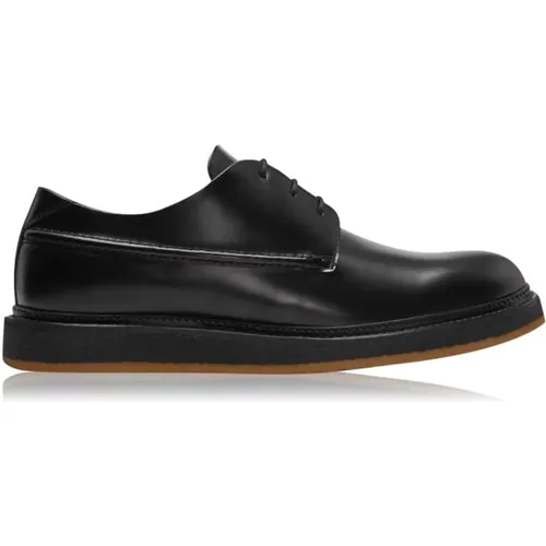 Schwarze Schnür-Derby-Schuhe Logo , Herren, Größe: 41 EU - Hugo Boss - Modalova