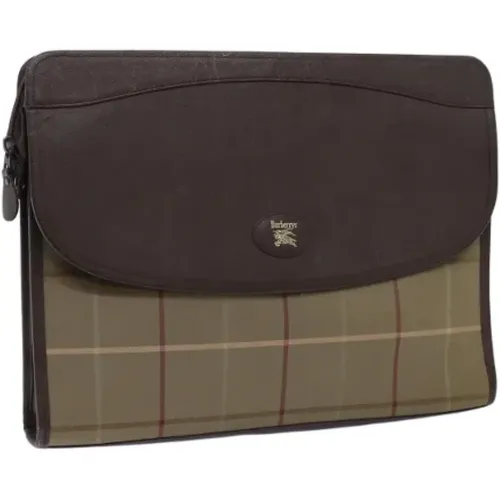 Pre-owned Clutches, female, , Size: ONE SIZE Pre-owned Canvas clutches - Burberry Vintage - Modalova