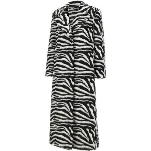 Single-Breasted Coats, female, , Size: XS Zebra Animalier Pony Hair Coat - Rotate Birger Christensen - Modalova