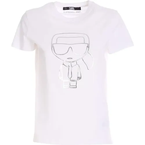 Ikonik Karl Outline Tshirt , female, Sizes: XS - Karl Lagerfeld - Modalova