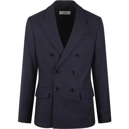 Blazers, male, , Size: L Wool Twill Double-Breasted Blazer - Ami Paris - Modalova