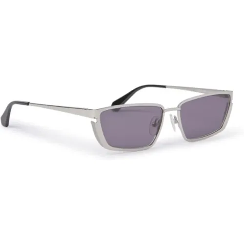Modern Metal Sunglasses , unisex, Sizes: 56 MM - Off White - Modalova