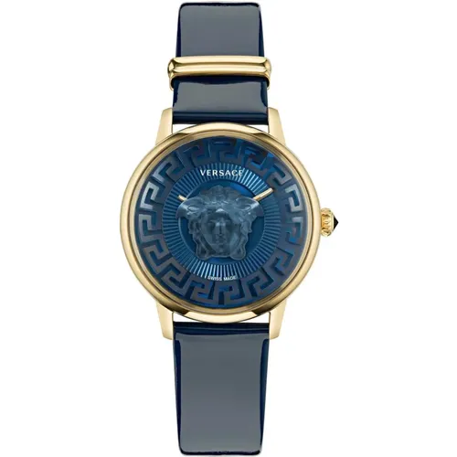 Medusa Alchemy Blau Gold Uhr , Damen, Größe: ONE Size - Versace - Modalova