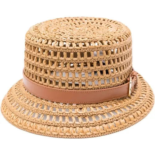 Leather Uccio Hat , female, Sizes: 57 CM - Max Mara - Modalova