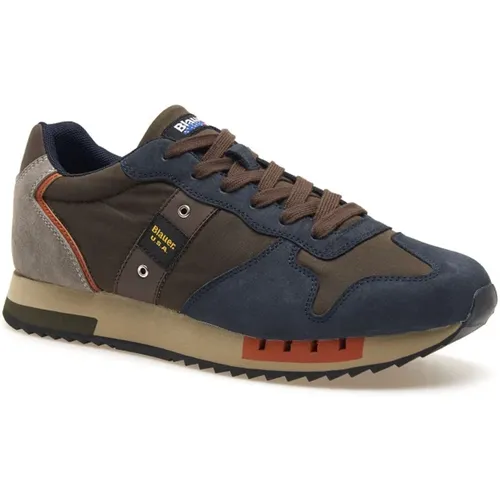 Navy-Military Sneakers Queens 01 , Herren, Größe: 41 EU - Blauer - Modalova