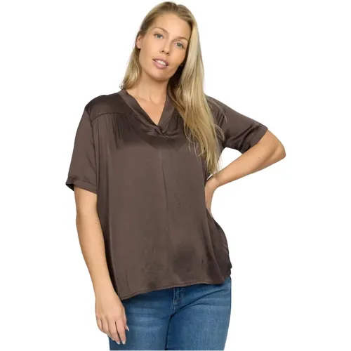 Blouse with Flounce Details , female, Sizes: 2XL, L, S - 2-Biz - Modalova