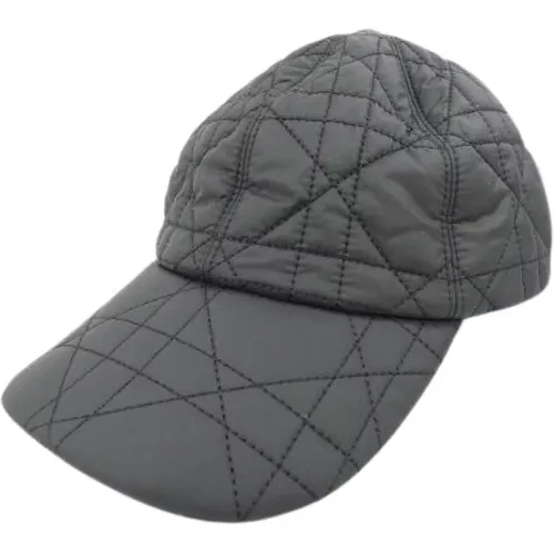 Pre-owned Accessories, male, , Size: ONE SIZE Pre-owned D-Player Cannage Quilting Cotton Cap - Dior Vintage - Modalova