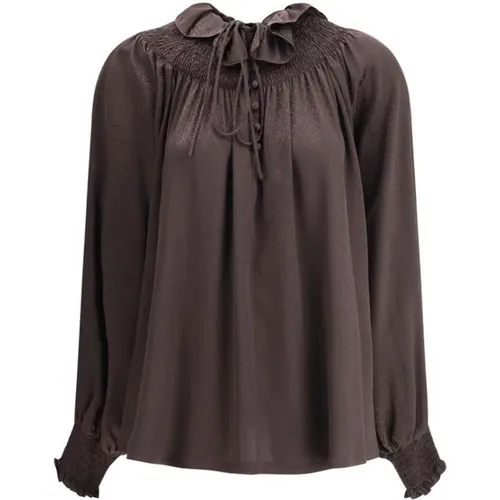 Blouses, female, , Size: 2XS Geometric Silk Blouse - Burberry - Modalova