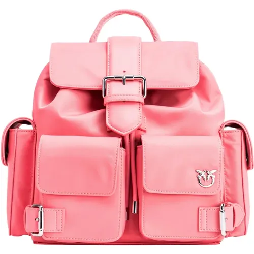 Taschenrucksack Nylon Rosa , Damen, Größe: ONE Size - pinko - Modalova