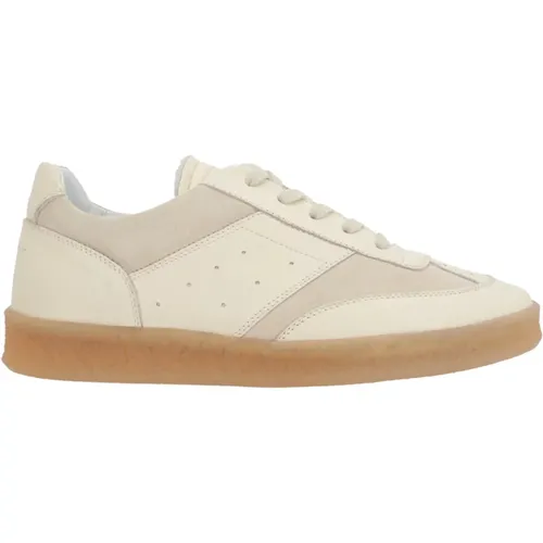 Sneakers, male, , Size: 9 US Low-Top Leather Sneakers Suede - MM6 Maison Margiela - Modalova