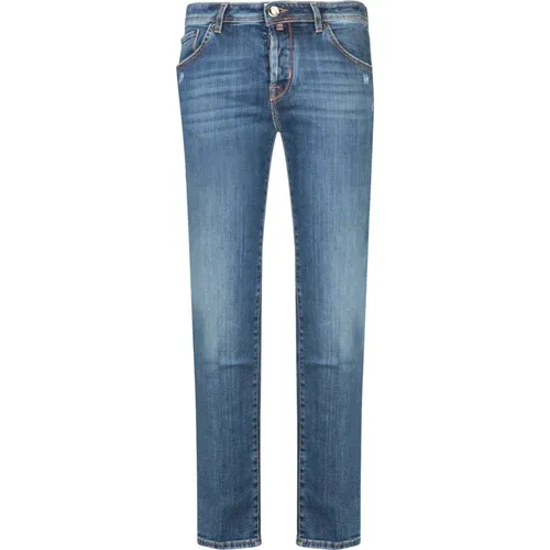 Blaue Distressed Jeans für Männer , Herren, Größe: W36 - Jacob Cohën - Modalova