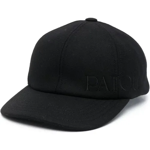 Wool Blend Cap with Embroidered Logo , female, Sizes: XS/S, M/L - Patou - Modalova