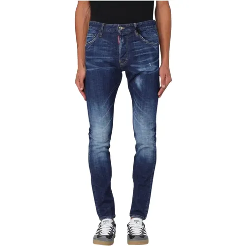 Skinny Jeans, male, , Size: 3XL Cool Distressed Skater Jeans for Men - Dsquared2 - Modalova