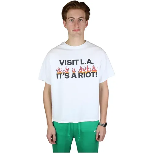 L.a. Riot T-Shirt in Weiß , Herren, Größe: M - Gallery Dept. - Modalova