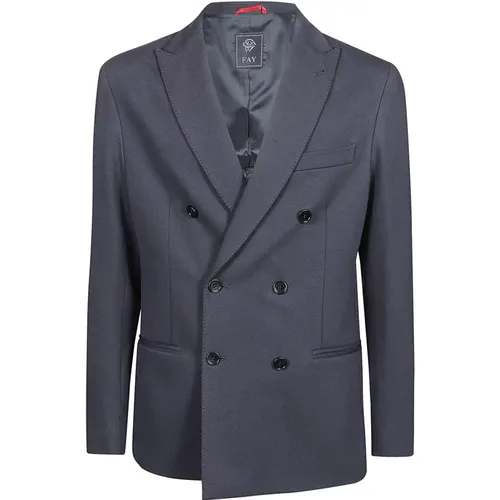 Blazers, male, , Size: M Double Breasted Jacket - Fay - Modalova