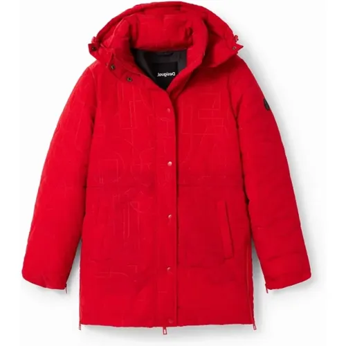 Hooded Button Jacket , female, Sizes: M - Desigual - Modalova