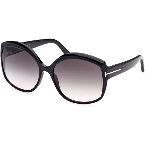 Sunglasses, male, , Size: 60 MM Sunglasses Ft0919 01B Glossy /Smoke Gradient - Tom Ford - Modalova