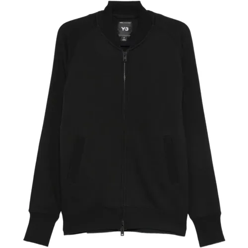 Zip-throughs, male, , Size: L Logo Cotton Sweatshirt - Y-3 - Modalova