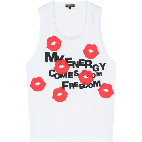 Lip Print Runway Style Tank Top , male, Sizes: L - Comme des Garçons - Modalova