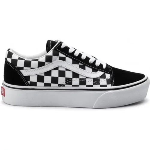 Schwarze Karo-Plattform Sneakers , Damen, Größe: 36 1/2 EU - Vans - Modalova