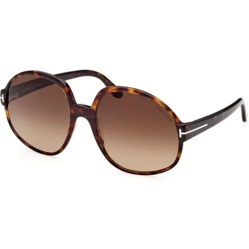 Dark Havana Gradient Sunglasses , female, Sizes: 61 MM - Tom Ford - Modalova