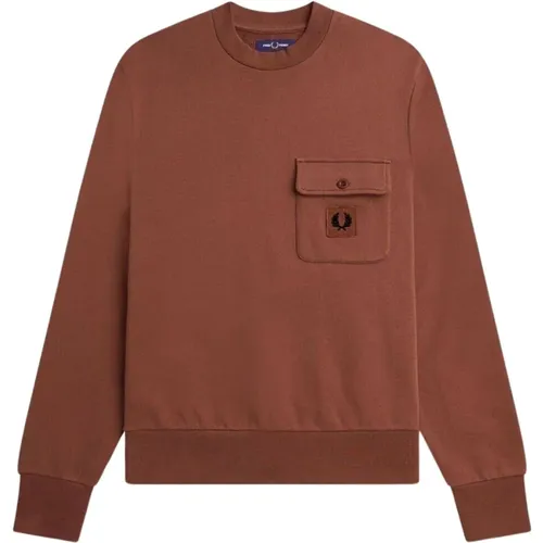 Crewneck Sweatshirt with Pocket , male, Sizes: S - Fred Perry - Modalova