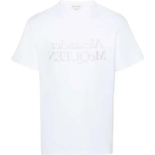 Logo Print Weißes T-Shirt , Herren, Größe: M - alexander mcqueen - Modalova