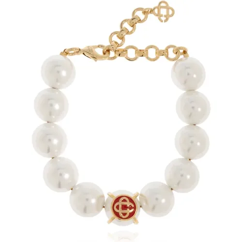 Bracelets, unisex, , Size: ONE SIZE Logo Pearl Bracelet - Casablanca - Modalova