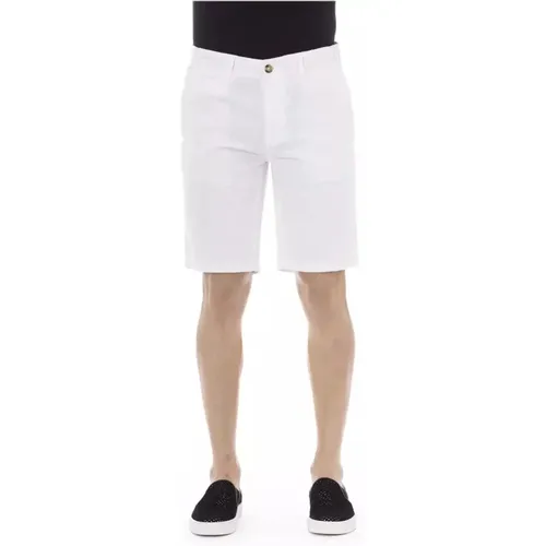 Weiße Baumwoll-Bermuda-Shorts für Männer , Herren, Größe: L - Baldinini - Modalova