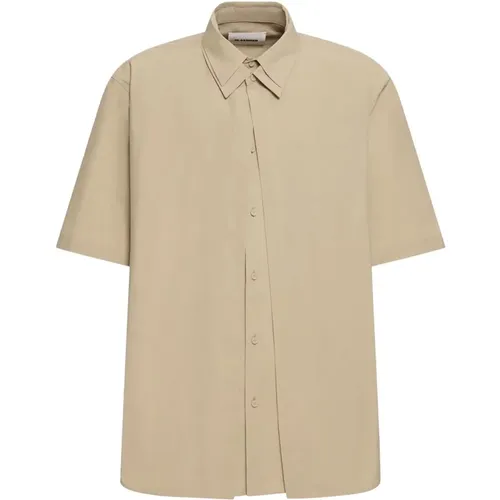 Cotton Layered Shirt with Stud Detail , male, Sizes: M, XL - Jil Sander - Modalova