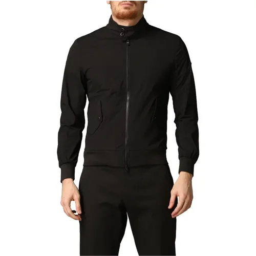 Schwarze Jacke mit Reißverschluss und Kontrastlogo - RefrigiWear - Modalova
