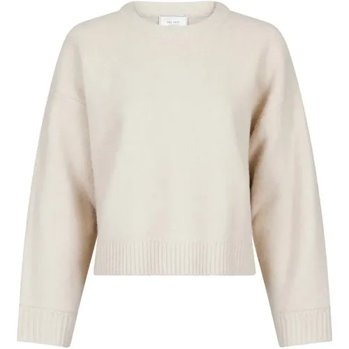 Detri Solid Knit Ivory Sweater , female, Sizes: XL, 2XL, M, L - NEO NOIR - Modalova